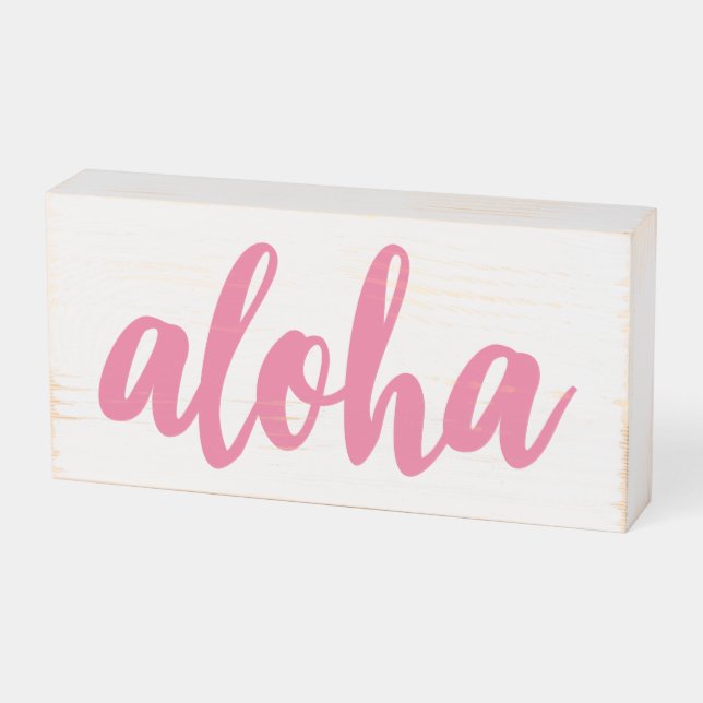Aloha Wooden Box Sign (Angled Horizontal)