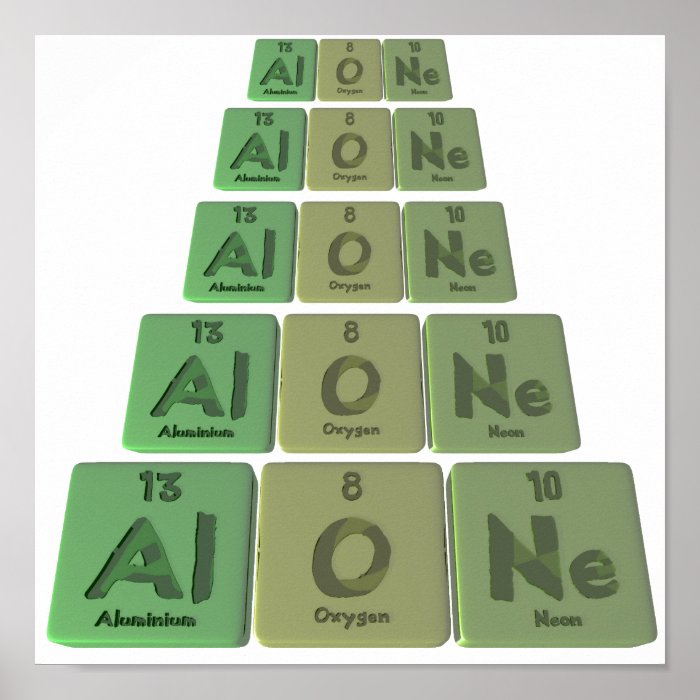 Alone Al O Ne Aluminium Oxygen Neon Poster