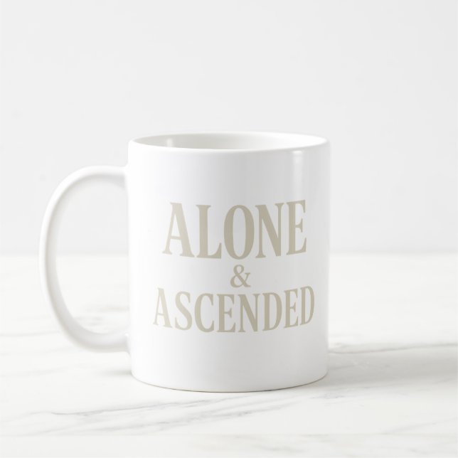 Alone & Ascended – The Art of Elevated Solitude Coffee Mug (Left)