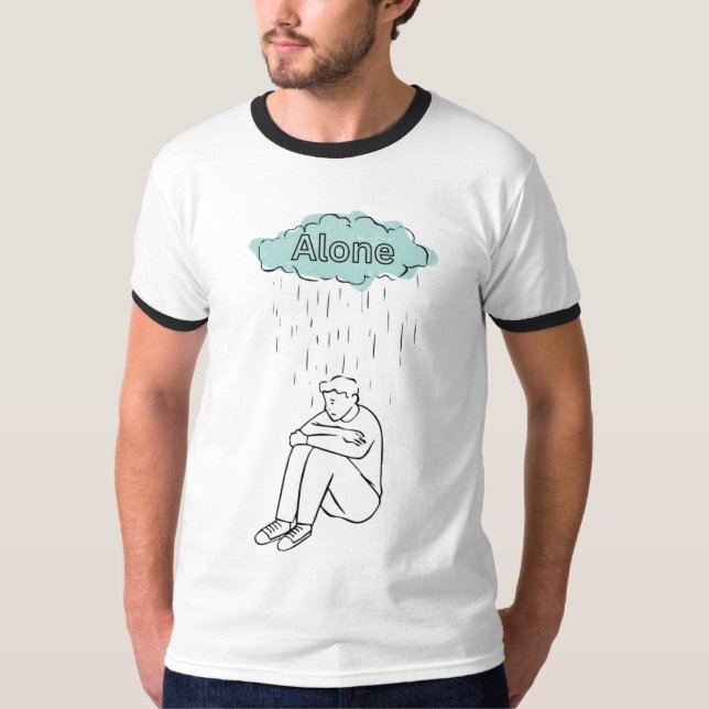 "ALONE" Bold Typography T-Shirt – Minimal Aestheti (Front)