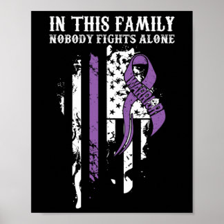 Alone- Fibromyalgia Awareness Supporter Ribbon  Poster