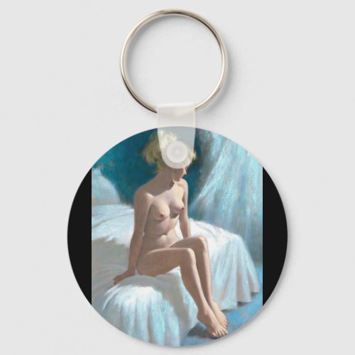 Alone girl Pin Up Art Keychain