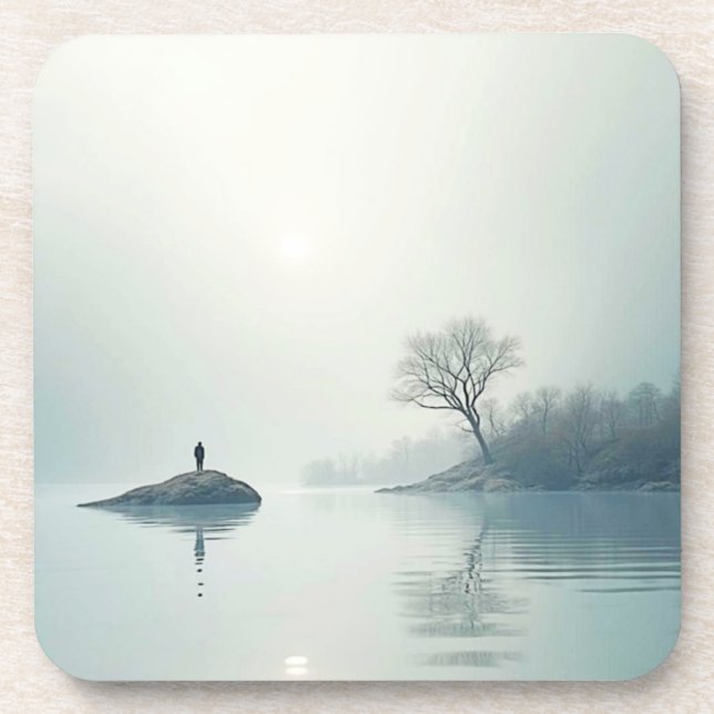 Alone in the Mist Design Beverage Coaster (Front)