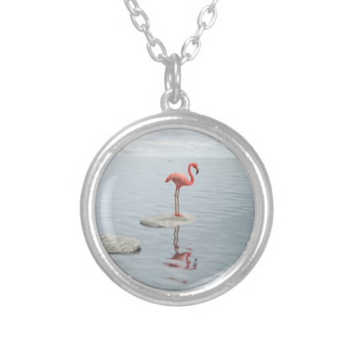 Alone with thoughts silver plated necklace