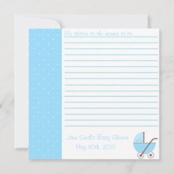 Along Came A Carriage Baby Shower Advice Card by BellaMommyDesigns at Zazzle