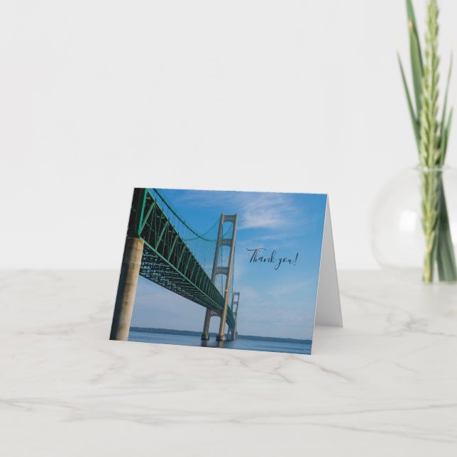 Along Mackinac Bridge Thank You Card (Front)