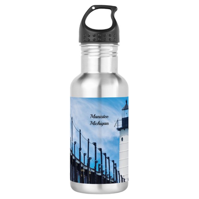 Along Manistee Water Bottle (Front)