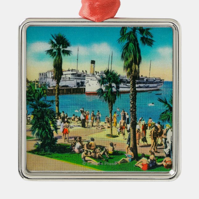 Along the Beach at AvalonCatalina Island, CA Metal Ornament (Front)