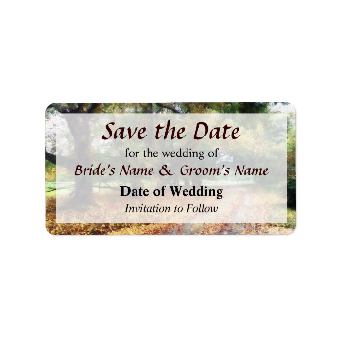 Along the Path Under the Trees Save the Date Personalized Address Labels