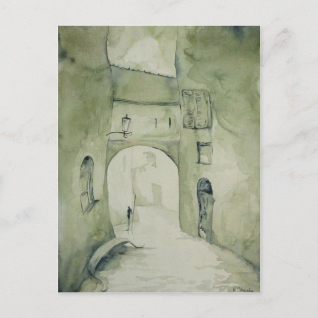 along the streets postcard (Front)