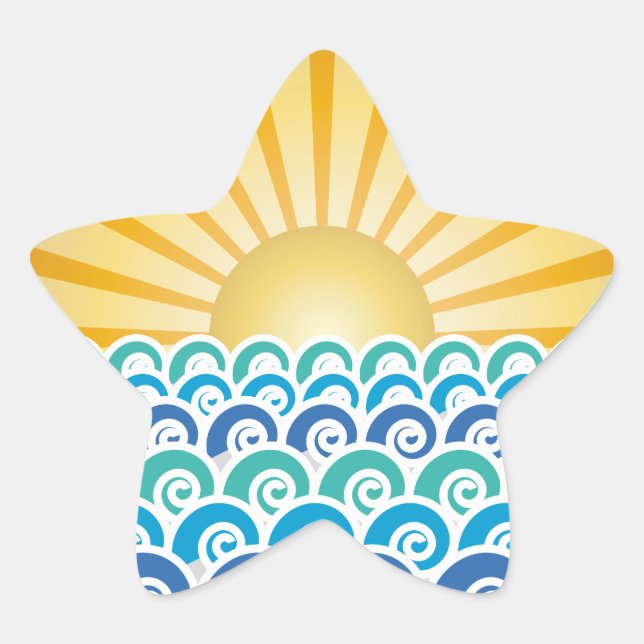 Along the Waves Blue Star Sticker (Front)