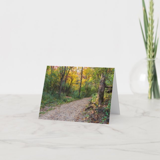 along winding forest trail of lebanon hills thank you card (Front)