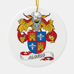 Alonso Family Crest Ceramic Ornament