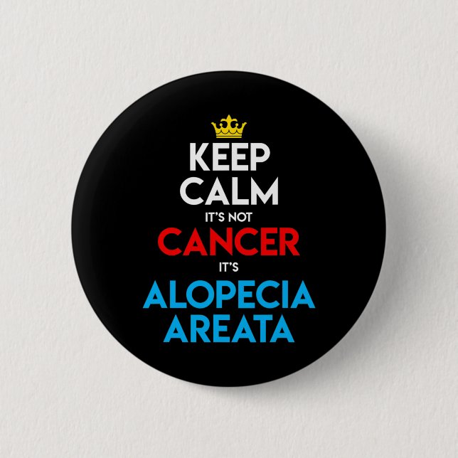 Alopecia Areata Awareness Hair Loss Bald Head Keep Button (Front)
