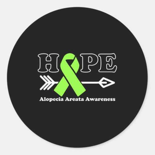 _ Alopecia Areata Awareness Lime Green Ribbon  Classic Round Sticker