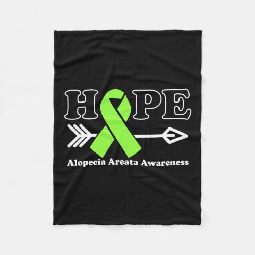 _ Alopecia Areata Awareness Lime Green Ribbon  Fleece Blanket