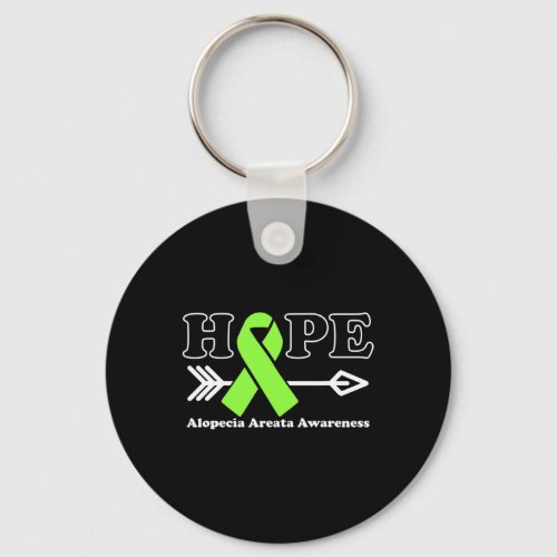 _ Alopecia Areata Awareness Lime Green Ribbon  Keychain