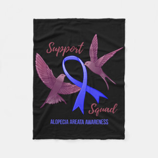 Alopecia Areata Awareness Support Squad Warrior 1 Fleece Blanket