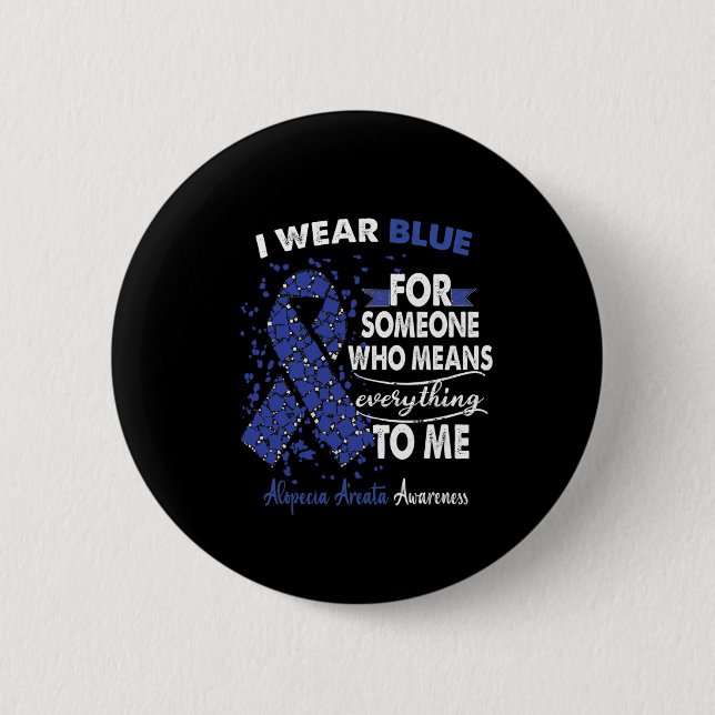 Alopecia Areata Awareness Warrior Support Survivor Button (Front)