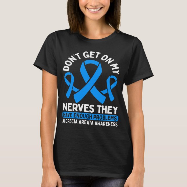 Alopecia Areata Awareness Warrior Survivor Fighter T-Shirt (Front)
