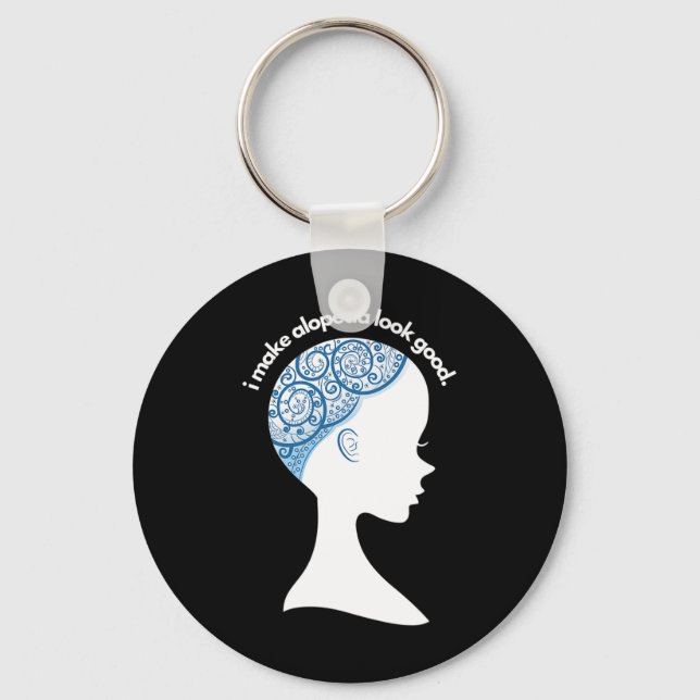 Alopecia Areata Gift - Hair Loss Awareness  Keychain (Front)