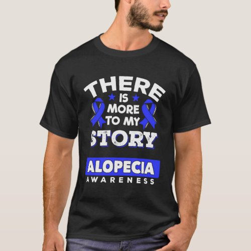 Alopecia Areata Survivor Blue Awareness Ribbon T_Shirt
