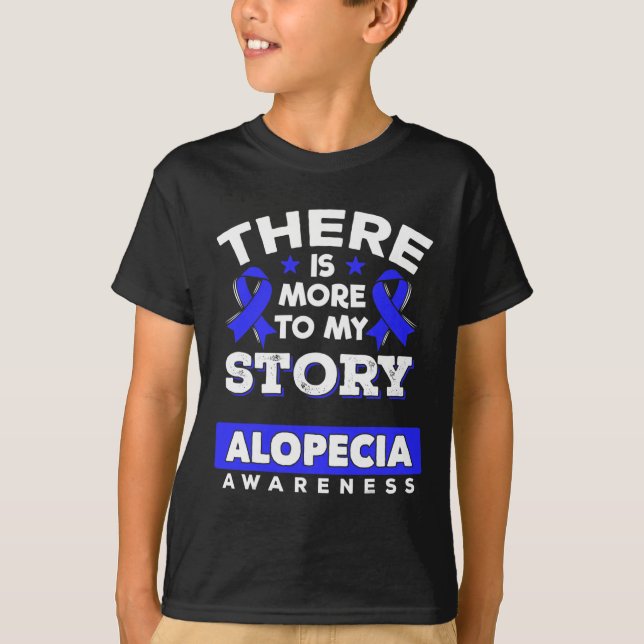 Alopecia Areata Survivor Blue Awareness Ribbon  T-Shirt (Front)
