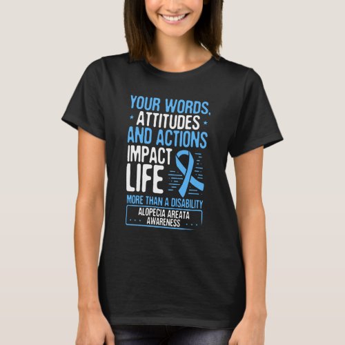 Alopecia Areata Warrior Survivor Blue Ribbon T_Shirt