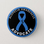 Alopecia Awareness Advocate Ribbon Black Button at Zazzle