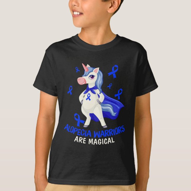 Alopecia Awareness  Alopecia Warriors Are Magical  T-Shirt (Front)