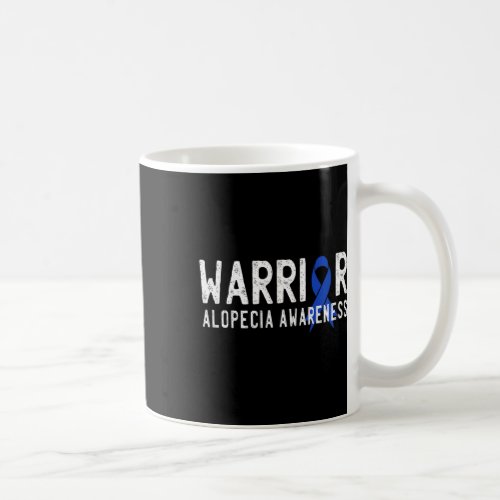 Alopecia Awareness Blue Aa Ribbon Support Fighter  Coffee Mug