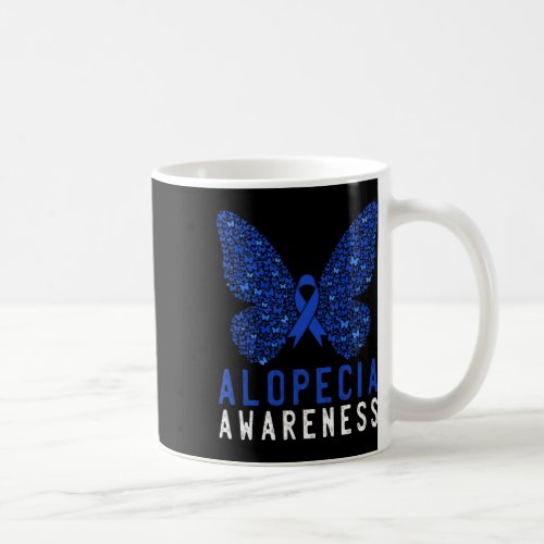 Alopecia Awareness Blue Aa Ribbon Support Warrior  Coffee Mug