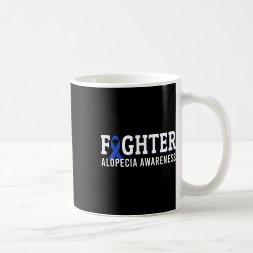 Alopecia Awareness Blue Aa Ribbon Support Warrior  Coffee Mug