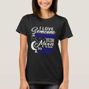 Alopecia Awareness Dark Blue Ribbon Hair Loss Supp T-Shirt