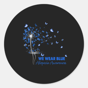 Alopecia Awareness Faith Hope Love Dandelion Classic Round Sticker