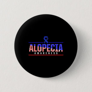 Alopecia Awareness Hair Loss Warrior Defeat Surviv Button