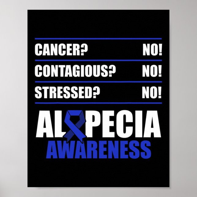 Alopecia Awareness Hair Loss Warrior Fighting Surv Poster (Front)