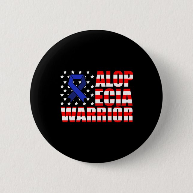 Alopecia Awareness Hair Loss Warrior Medical Survi Button (Front)