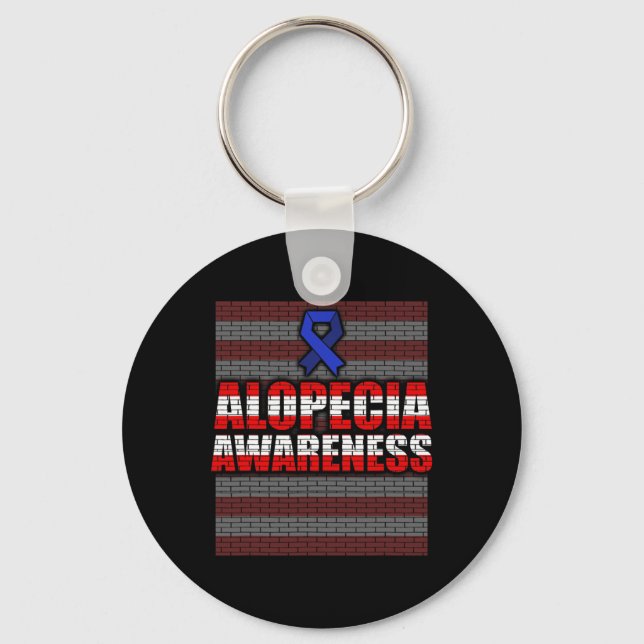 Alopecia Awareness Hair Loss Warrior Patient Care  Keychain (Front)
