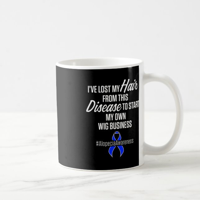 Alopecia Awareness Hair Loss Warrior Wig Survivor  Coffee Mug (Right)