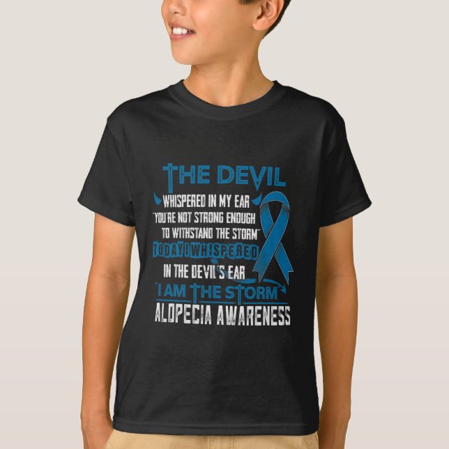 Alopecia Awareness I am the Storm Devil  T-Shirt (Front)