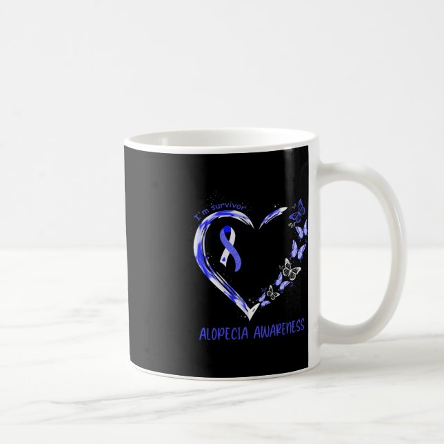 Alopecia Awareness I'm Survivor Heart Ribbon  Coffee Mug (Right)