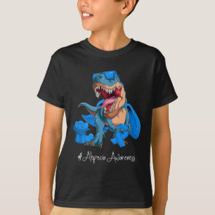 Alopecia Awareness Month Blue Ribbon Trex  T-Shirt