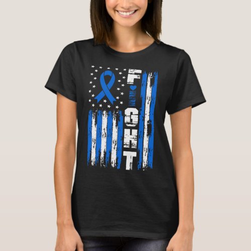 Alopecia Awareness Patriotic Usa American Flag Blu T_Shirt