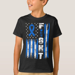 Alopecia Awareness Patriotic Usa American Flag Blu T-Shirt