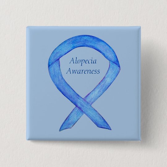 Alopecia Awareness Ribbon Custom Art Pin