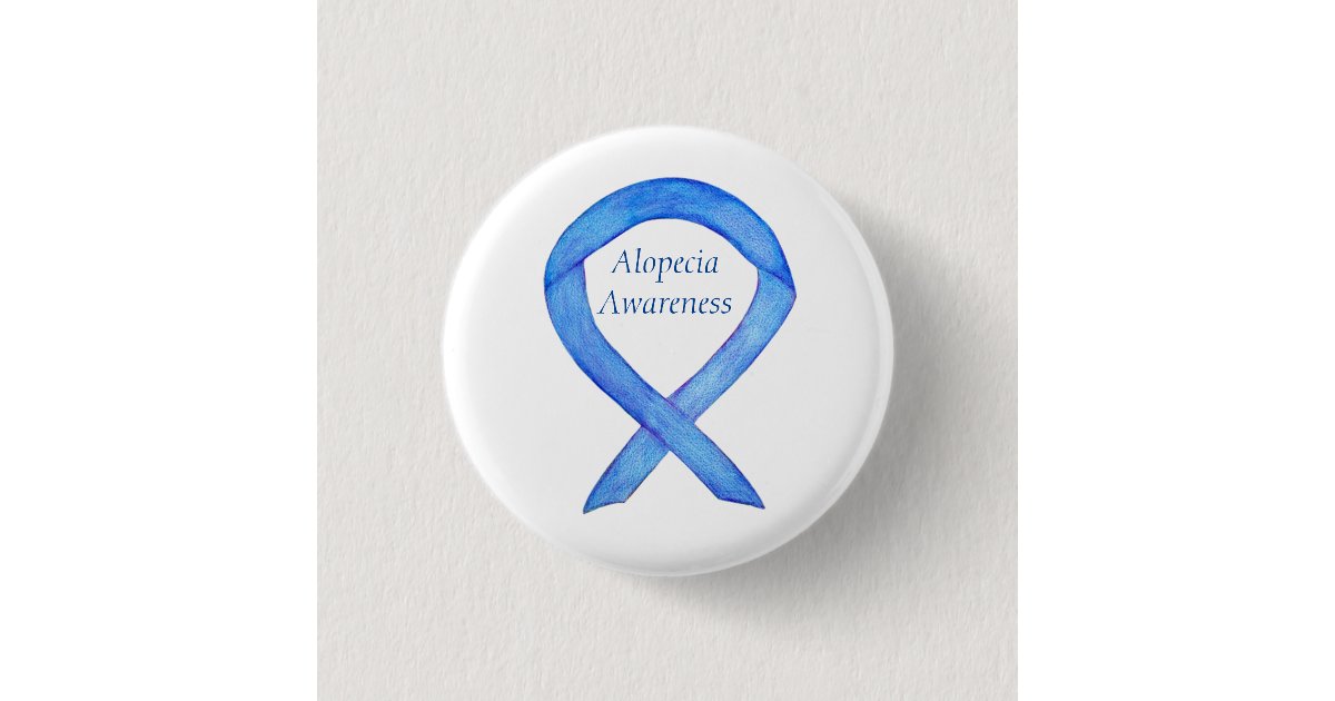 Alopecia Awareness Ribbon Custom Art Pin