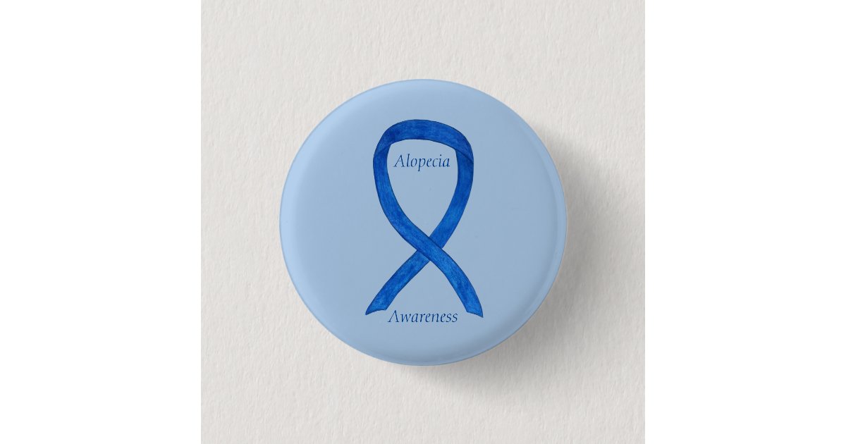 Alopecia Awareness Ribbon Custom Art Pin Zazzle