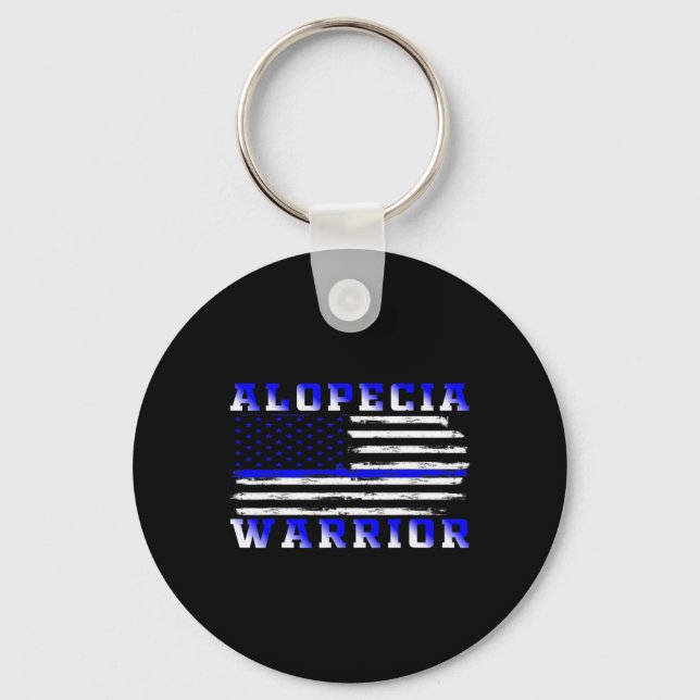 Alopecia Usa Flag United States Flag Support  Keychain (Front)