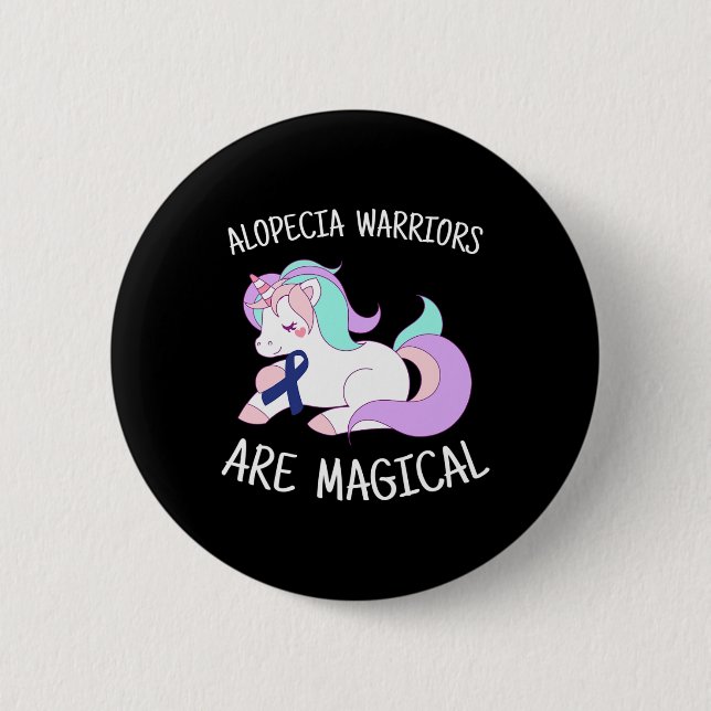 Alopecia Warrior Gift  Button (Front)